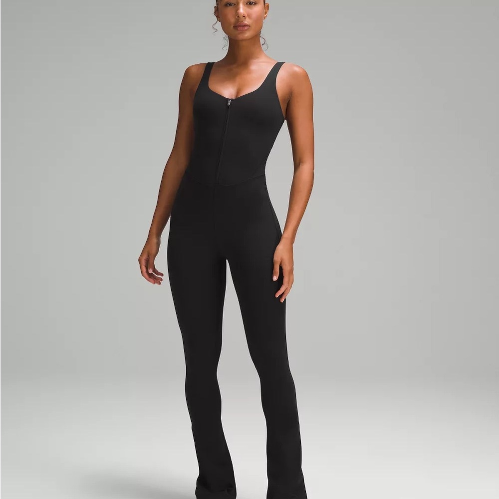 Lululemon Align Zip Front Bodysuit Flare Black size 6